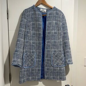 Helene for Denim, never worn, blue, cotton and polyester, midthigh length jacket